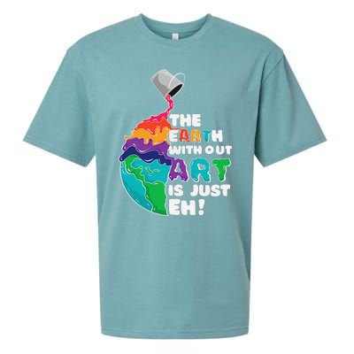 The Earth Without Art Is Just Eh Earth Day Artist Pun Gift Sueded Cloud Jersey T-Shirt