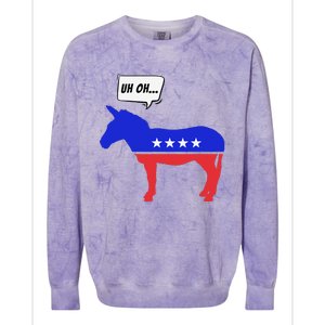 Trump Election Win 2024 Worried Democrat Donkey Reaction Colorblast Crewneck Sweatshirt