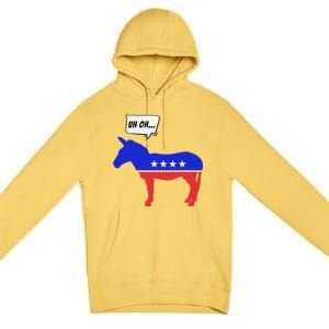 Trump Election Win 2024 Worried Democrat Donkey Reaction Premium Pullover Hoodie