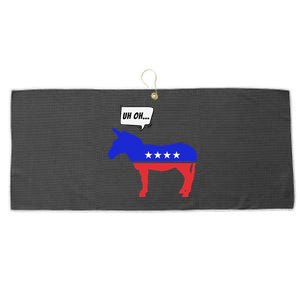 Trump Election Win 2024 Worried Democrat Donkey Reaction Large Microfiber Waffle Golf Towel