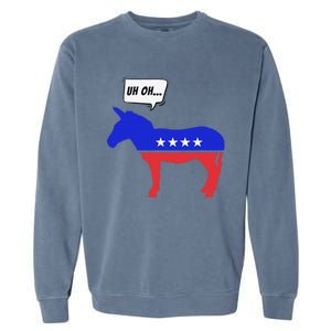 Trump Election Win 2024 Worried Democrat Donkey Reaction Garment-Dyed Sweatshirt