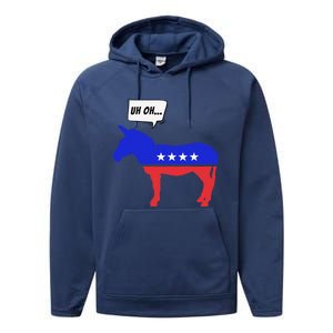 Trump Election Win 2024 Worried Democrat Donkey Reaction Performance Fleece Hoodie