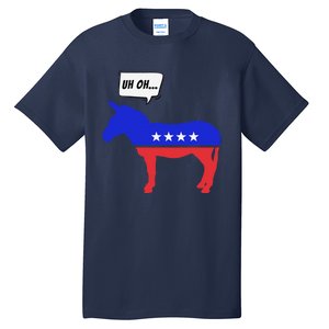 Trump Election Win 2024 Worried Democrat Donkey Reaction Tall T-Shirt