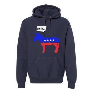 Trump Election Win 2024 Worried Democrat Donkey Reaction Premium Hoodie