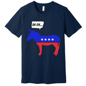 Trump Election Win 2024 Worried Democrat Donkey Reaction Premium T-Shirt