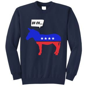 Trump Election Win 2024 Worried Democrat Donkey Reaction Tall Sweatshirt