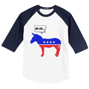 Trump Election Win 2024 Worried Democrat Donkey Reaction Baseball Sleeve Shirt