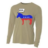 Trump Election Win 2024 Worried Democrat Donkey Reaction Cooling Performance Long Sleeve Crew