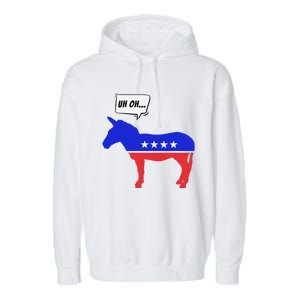 Trump Election Win 2024 Worried Democrat Donkey Reaction Garment-Dyed Fleece Hoodie