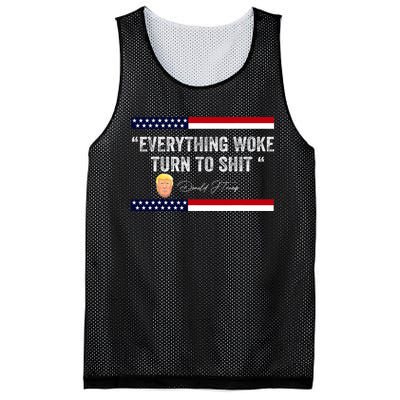 Trump Everything Woke Turns To Shit Political Republican Mesh Reversible Basketball Jersey Tank