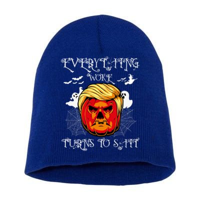 Trump Everything Woke Turns To Shit  Halloween Trumpkin Meaningful Gift Short Acrylic Beanie