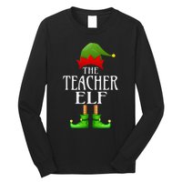 Teacher Elf Xmas Funny Family Matching Group Christmas Long Sleeve Shirt