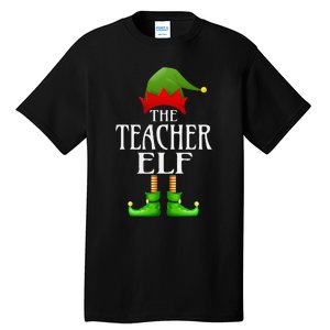 Teacher Elf Xmas Funny Family Matching Group Christmas Tall T-Shirt