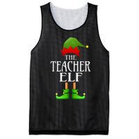 Teacher Elf Xmas Funny Family Matching Group Christmas Mesh Reversible Basketball Jersey Tank