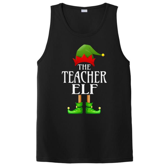 Teacher Elf Xmas Funny Family Matching Group Christmas PosiCharge Competitor Tank