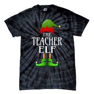 Teacher Elf Xmas Funny Family Matching Group Christmas Tie-Dye T-Shirt