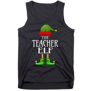 Teacher Elf Xmas Funny Family Matching Group Christmas Tank Top