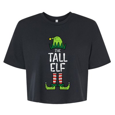 Tall Elf Xmas Matching Christmas For Family Bella+Canvas Jersey Crop Tee