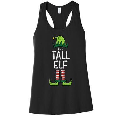 Tall Elf Xmas Matching Christmas For Family Women's Racerback Tank