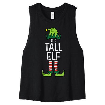 Tall Elf Xmas Matching Christmas For Family Women's Racerback Cropped Tank