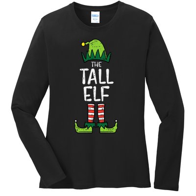 Tall Elf Xmas Matching Christmas For Family Ladies Long Sleeve Shirt