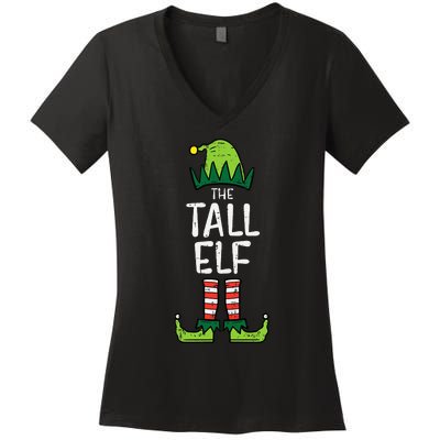 Tall Elf Xmas Matching Christmas For Family Women's V-Neck T-Shirt