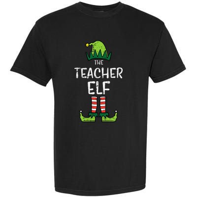 Teacher Elf Xmas Matching Christmas For Family Garment-Dyed Heavyweight T-Shirt