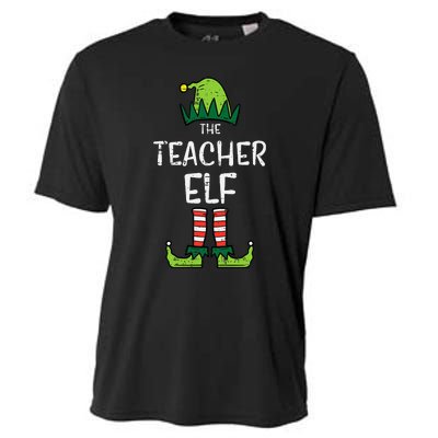 Teacher Elf Xmas Matching Christmas For Family Cooling Performance Crew T-Shirt