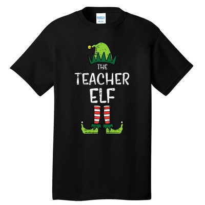 Teacher Elf Xmas Matching Christmas For Family Tall T-Shirt