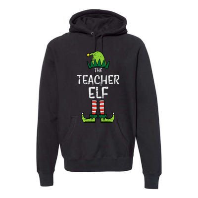 Teacher Elf Xmas Matching Christmas For Family Premium Hoodie