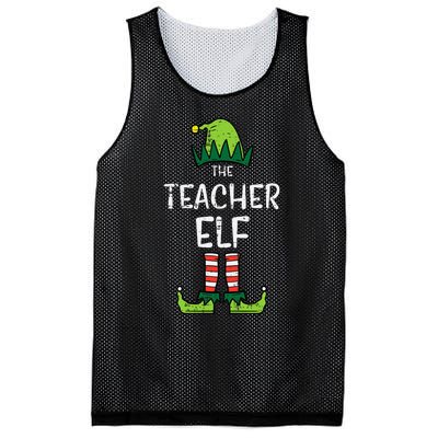 Teacher Elf Xmas Matching Christmas For Family Mesh Reversible Basketball Jersey Tank