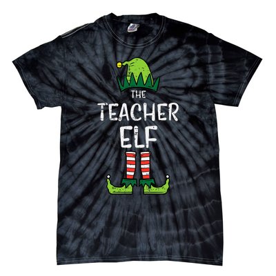 Teacher Elf Xmas Matching Christmas For Family Tie-Dye T-Shirt