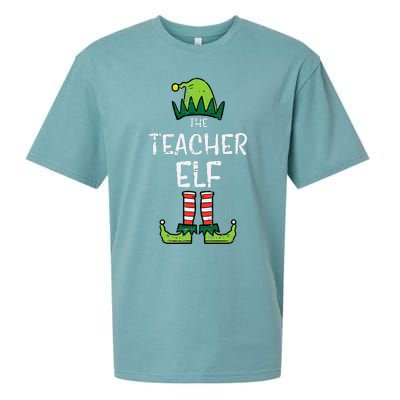 Teacher Elf Xmas Matching Christmas For Family Sueded Cloud Jersey T-Shirt