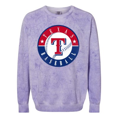 Texas Baseball Fan Vintage Colorblast Crewneck Sweatshirt