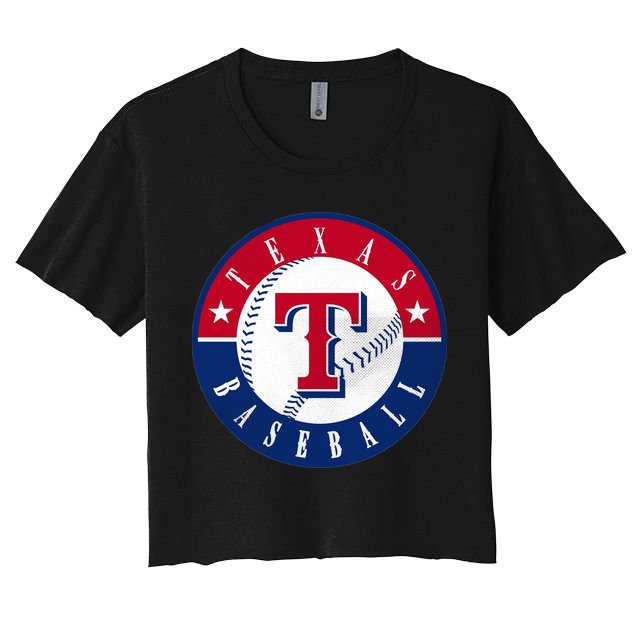 Texas Baseball Fan Vintage Crop Top