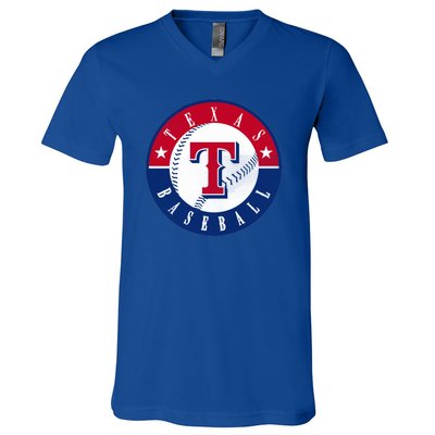 Texas Baseball Fan Vintage V-Neck T-Shirt