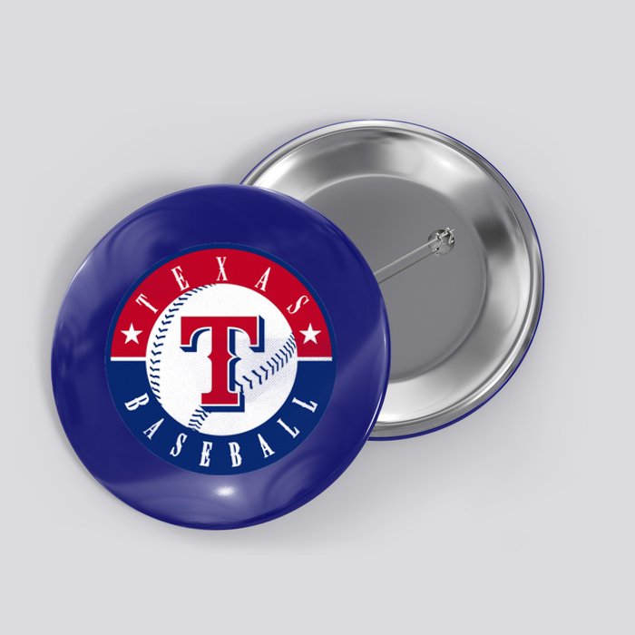 Texas Baseball Fan Vintage Button