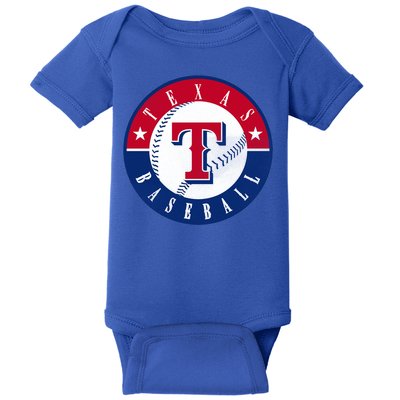 Texas Baseball Fan Vintage Baby Bodysuit