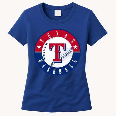 Texas Baseball Fan Vintage Womens T-Shirt