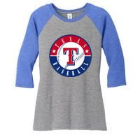 Texas Baseball Fan Vintage Women's Tri-Blend 3/4-Sleeve Raglan Shirt