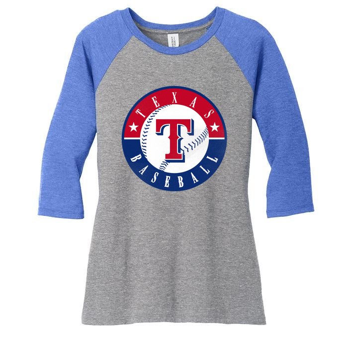 Texas Baseball Fan Vintage Women's Tri-Blend 3/4-Sleeve Raglan Shirt