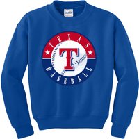 Texas Baseball Fan Vintage Kids Sweatshirt