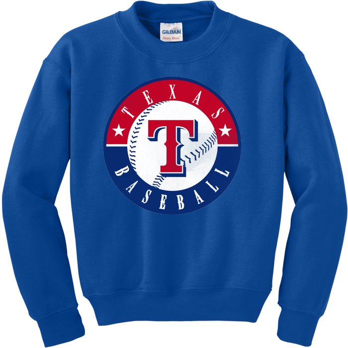 Texas Baseball Fan Vintage Kids Sweatshirt