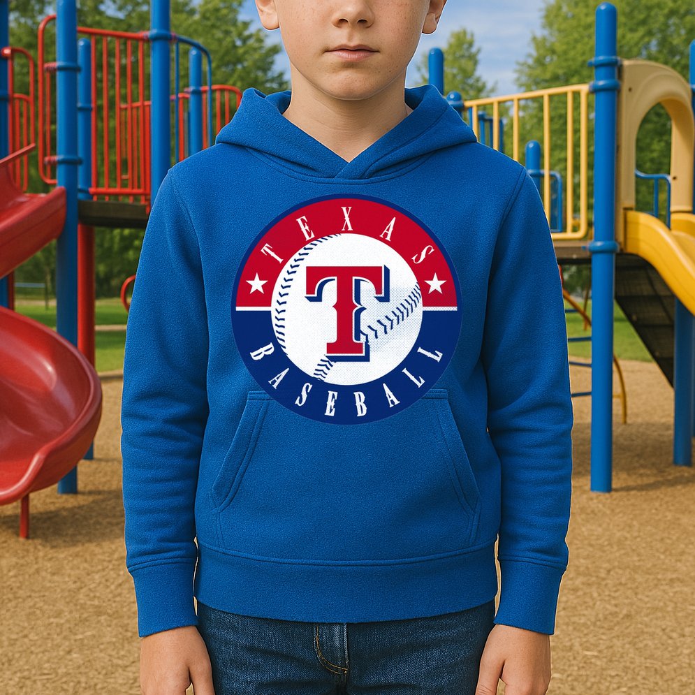 Texas Baseball Fan Vintage Kids Hoodie