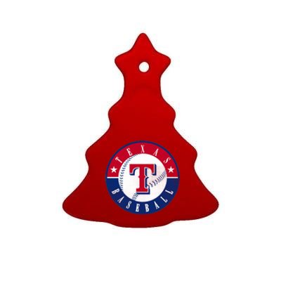 Texas Baseball Fan Vintage Ceramic Tree Ornament