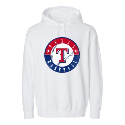 Texas Baseball Fan Vintage Garment-Dyed Fleece Hoodie