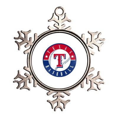 Texas Baseball Fan Vintage Metallic Star Ornament