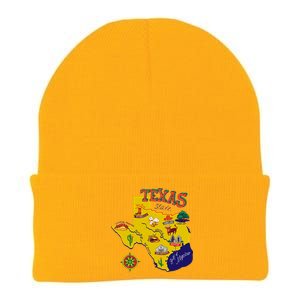 Texas Cartoon Map Knit Cap Winter Beanie