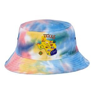 Texas Cartoon Map Tie Dye Newport Bucket Hat