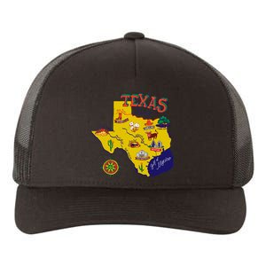 Texas Cartoon Map Yupoong Adult 5-Panel Trucker Hat